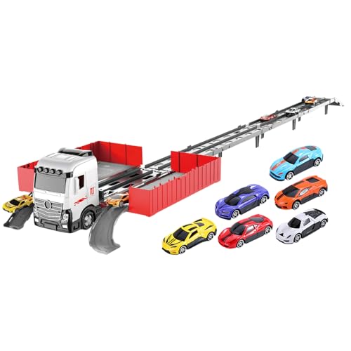 Juegos De Coches, Vehículos Transformables, 11,8x38x16,5 Cm, ​​Juego De Pista De Carreras, Colección De Vehículos, Piezas Coloridas, para Niños, Sala De Juegos Interior Y Exterior, Aula con De Ar