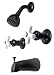 Trim Kit for 2-handle Shower Valve, Fit Price Pfister Compression Stem Showers, Oil Rubbed Bronze Finish -By Plumb USA