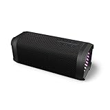 Philips TAS2000B Enceinte sans Fil Bluetooth avec Jeu de lumières LED, Bass+ 20 W, Auracast, 20 Heures d’autonomie, Indice IPX5, Micro, contrôle à partir de l’Application – Noire