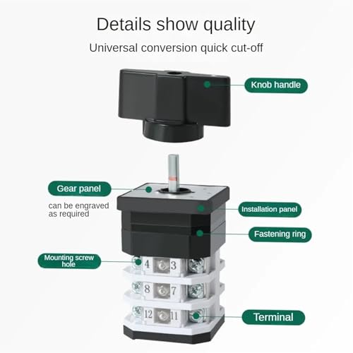 Interruptor de conmutación de leva universal LW12-16 con terminales de alta sujeción 4