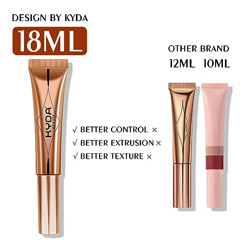 Kyda Contour Beauty Wand, Liquid Face Concealer Contouring With Cushion Applicator, High Coverage Natural Matte Finish, Lightweight Blendable Super Silky Cream Contour Stick, By Ownest Beauty-Light To Medium #TOP1