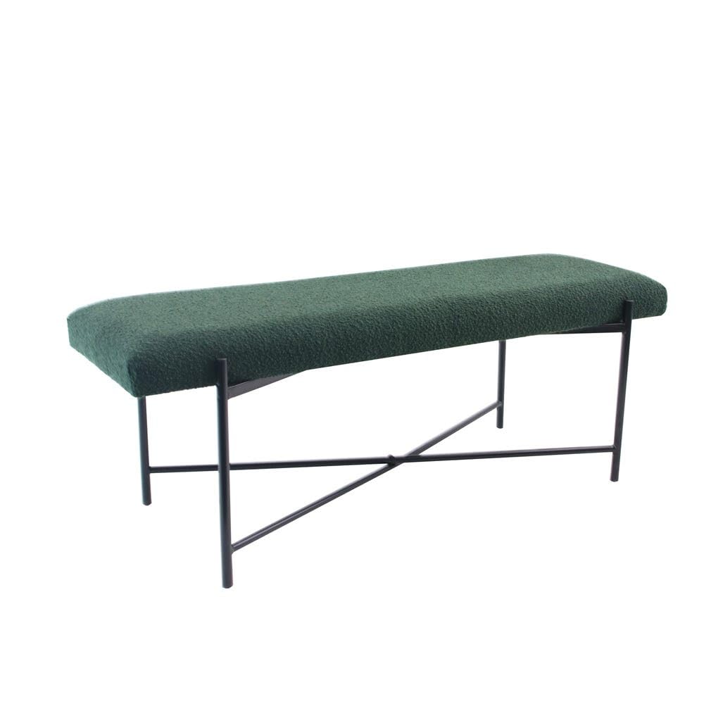 Danube Home Arm Bed Bench | Multi-Functional Ottoman Chair | Soft Upholstered Footrest | Modern Furniture For Living Room 122X42X45 cm - Green