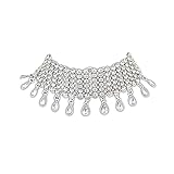Joygulls Sexy Shining Crystal Full Rhinestone Choker Necklace Water Drop Pendant Necklace Statement Necklaces Wide Collar Necklaces for Lady Party Jewelry (Silver)