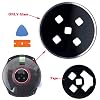 Ubrokeifixit Galaxy Watch Back Rear Lens Glass with Tape Replacement for Samsung Galaxy Watch 46mm SM-R800 R805/Galaxy Watch 42mm SM-R810 R815 Black(Rear Cover NOT Included)