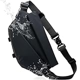 [MALFY] 新型ウエストバッグ リールキーホルダー付き 防水ファスナー ボディバッグ 大容量 多機能斜めショルダーバッグ シングルショルダーバッグ ウェストポーチ (ブラック)