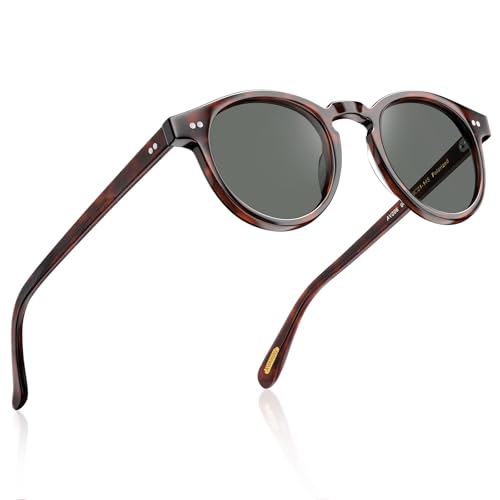 AVAWAY Small Face Womens Mens Sunglasses Polarized – Round Acetate Frame UV400 Protection for Driving Vacation Summer Outings