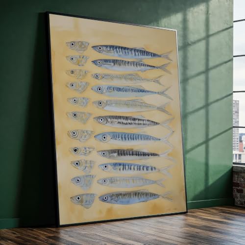 Tableau de cuisine sardine pour habiller un mur vide - Déco de charme 40x60