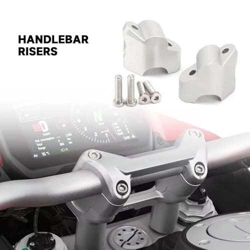 Pontet guidon moto argenté réhausseur pour Multistrada V4 - 2