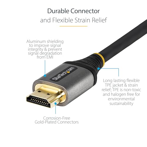 Image of StarTech.com 16FT /5M HDMI 2.1 Cable 8K - Certified Ultra HIGH Speed HDMI Cable 48GBPS - 8K 60