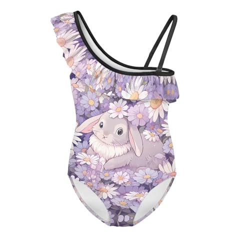 Image of Girls One Piece Swimsuits Size 3-14 Trendy Ruffle Bathing Suit Casual Hawaiian Summer Beach Swimwear