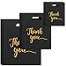 300 Pcs Black 'Thank You' Merchandise Bags, 3 Assorted Sizes, Die-Cut Handles, Plastic Shopping Bags for Small Business, Boutique, Retail, Party Favors, 5.9 x 7.9 in, 7.9 x 11.8 in, 9.8 x 13.8 in