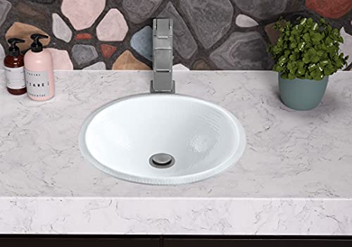 Monarch Abode 19003 Classic White Hand Hammered Oval Drop-In Bathroom Vanity Sink (17 Inches) #TOP4