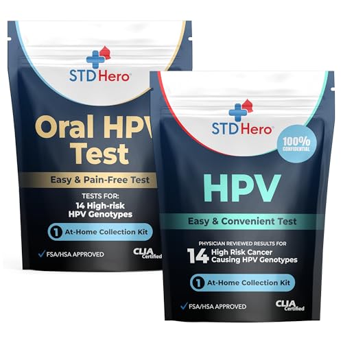 STD Hero at-Home HPV & Oral HPV Test Bundle – Easy Private Screening Kit for Men & Women, Discreet at-Home Use