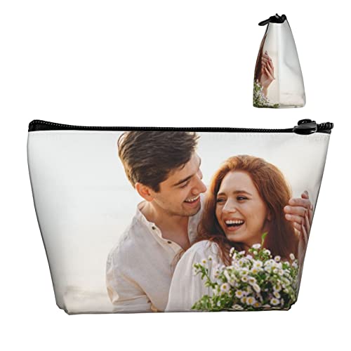 Adaptor Custom Personalized Toiletry Bag Case for Travel Beach, Design Your Picture Image Logo Photo Makeup Cosmetic Storage Bag Portable Make Up Pouch for Women Men