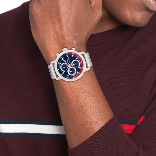 Image of Tommy Hilfiger Rocky Quartz Analog with Blue Dial Silver Stainless Steel Strap Watch for Men - TH1792179