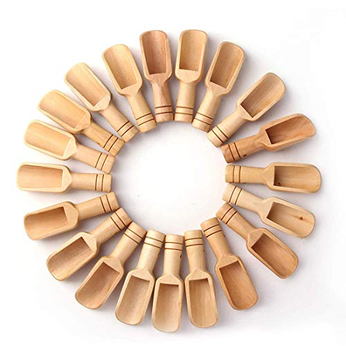 Mini cuchara de madera natural sin pintar cuchara de sal de baño herramienta de cocina para el hogar (20 unidades) Cover