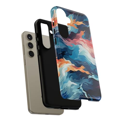 Coque Samsung S24 Plus vagues multicolores rigide brillante - 4
