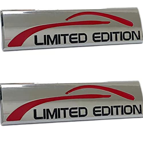 Image of 2X Chrome Metal Limited Edition Logo Car Emblem Premium 3D Sport Turbo Badge Auto Rear Trunk Sticker Side Fender Decal (Silver)