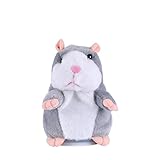 MMOO Talking Hamster Repeats What You Say Electric Hamsters (Gray)