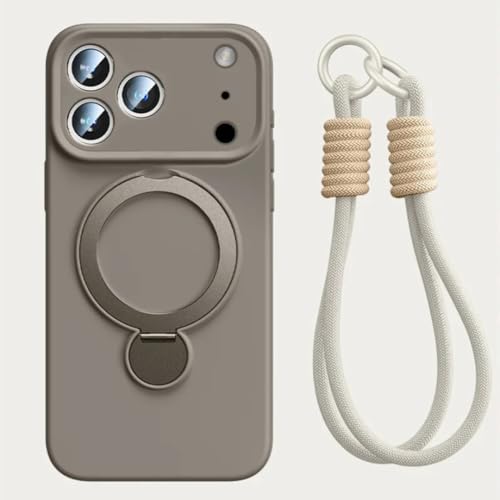 RNOZX For iPhone 16 Pro Max�p ��]���܂肽���݃X�^���h�t���t�̃V���R���P�[�X ���C�����X�[�d�Ή��݂艺�����[�v�J�o�[�iFor iPhone 16 Pro Max/�O���[GS�Ή��j