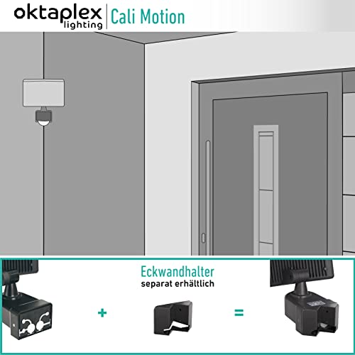 Oktaplex lighting Eckwandhalter anthrazit | geeignet für Außenecke Cali/Cali Motion und Cali Dos/Cali Dos Motion Eckmontage