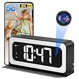 ZKCAI 2K Smart Clock Camera, 5G&2.4G WiFi Nanny Cam Wireless Indoor Camera, Cameras for Home Security, AI Human Detection and Alarm, 2 Way Talk, 360°PTZ, Color Night Vision, Compatible with Alexa