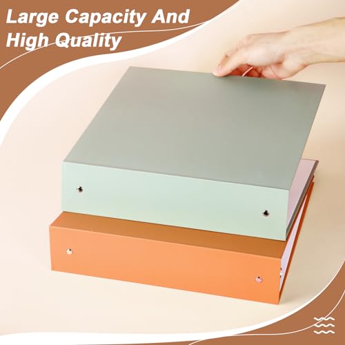 Cholemy 6 peças de fichário com 3 anéis, fichários redondos resistentes com 2 bolsos internos, compo