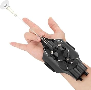 Electric Web String Launcher Toy, Wrist Mounted Retractable Web Shooter Prop with Electric Rewind Function, Cosplay Role Play Gadget for Costume Parties, Halloween, and Pretend Play