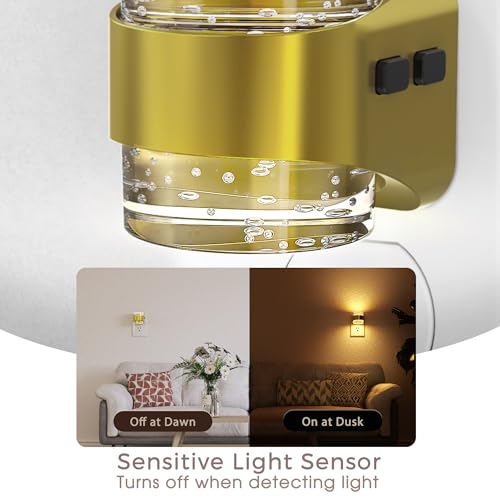 Image of Briignite Night Light Dimmable Night Lights Plug Into Wall w /Bubble Design | 2 Pack 3000K /4000K /5000K & 3 Brightness Levels for Baby Nursery Hallway Bathroom Kids Room, 3CCT