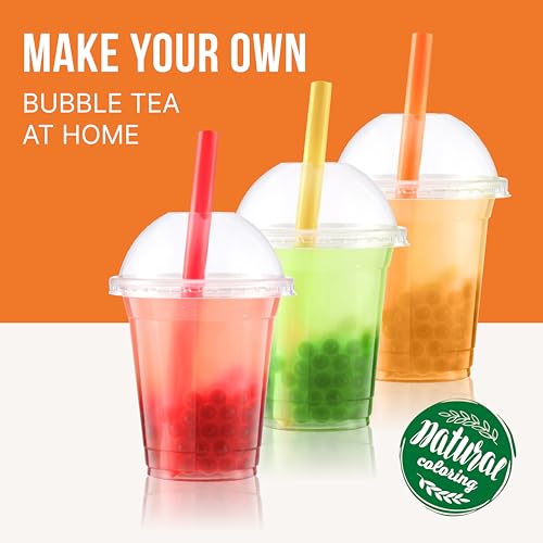 INSPIRE FOOD Popping Boba Variety Pack - Strawberry, Green Apple, Peach (3 x 450 gm) - No Artificial Colors - Lower Sugar, Real Fruit Juice - 100% Vegan & Glutenfree