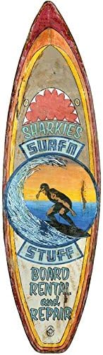 Red Wood Sharkies Surfboard Sign Size 14x47