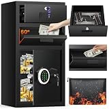 7.5 Cub Large Drop Safe for Business, Anti-Theft Depository Safe Box with Quick Place Drop Slot, Drawer...