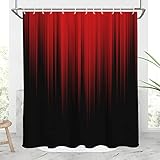 AAtter Red and Black Shower Curtain Funny Ombre Adult Men Elegant Design Bright Solid Decorative Asi
