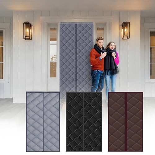 Rideau de porte thermique pour bloquer les courants d'air gris - 2