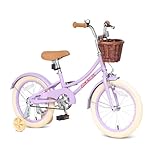 ACEGER Girls Bike with Basket, Kids Bicycle for 3-13 Years, Included Coaster Brake & Caliper Brake, 14 16 18 Inch with Training Wheels, 20 Inch with Kickstand but no Training Wheels