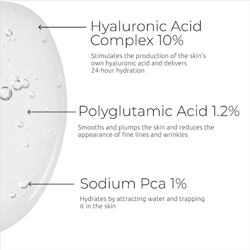 Hyaluronic Acid Serum For Face - Hyaluronic Hydrating Skin Care, Anti Aging, Facial Serum For Dry Skin, Wrinkle, Fine Line, Improves Skin Tone, Fragrance Paraben Free, 100% Vegan #TOP4