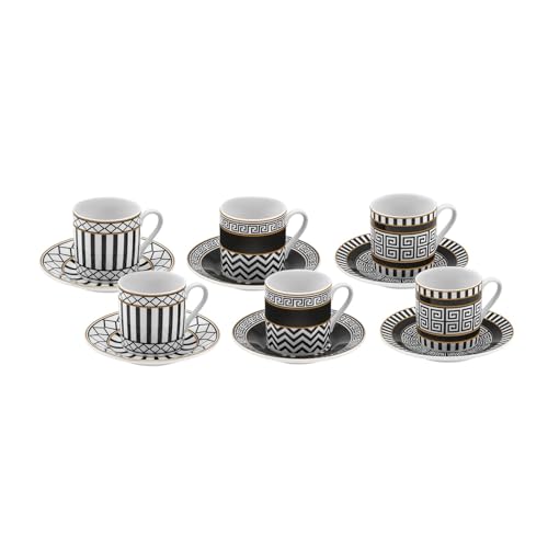 KARACA Helenistik B0BWJ4F3HL - Juego de 12 tazas de café turco de porcelana para 6 personas, 80 ml, color negro KARACA Helenistik B0BWJ4F3HL - Juego de 12 tazas de café turco de porcelana para 6 personas, 80 ml, color negro