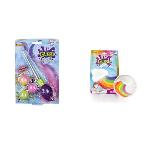 Simba 105953570 - Glibbi Badepinsel, Pinsel mit DREI Badebomben, färbt das Wasser bunt, magischer Zauberstab, ab 3 Jahren & 105953451 - Glibbi Boom Regenbogenbombe, Badewannenspielzeug ab 3 Jahren