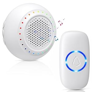 Wireless Doorbell, PHYSEN Doorbell Chime Kits with 1 Transmitter 1 Receiver Waterproof, Operating at 1000ft Range, 48 Ringtones, 4 Volume Levels, LED Flash, Door Bell for Home Classroom