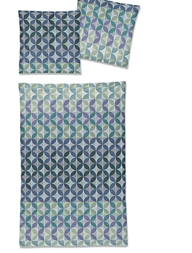 Irisette Mako-Satin Bettwäsche Set Bettwäsche 2 teilig Bettbezug 155 x 220 cm Kopfkissenbezug 80 x 80 cm EOS 8346-10 türkis