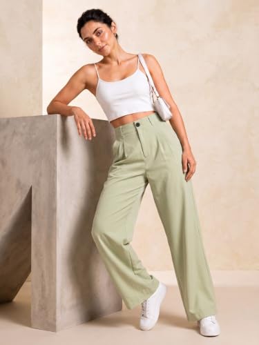 Image of Womens NS Lycra Korean High Waist Straight Pants
