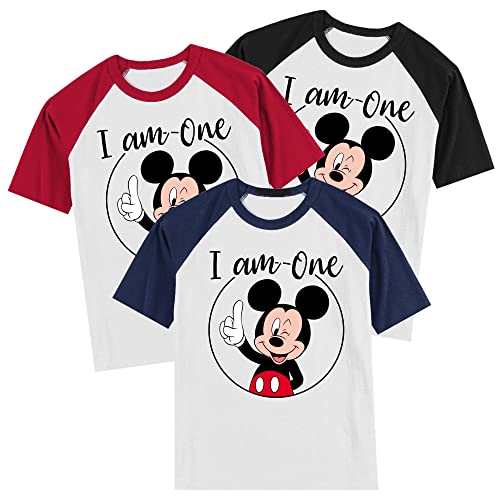 Personalized Mickey's 1st Birthday Shirt | Handmade Decorated Shirt | Personalized with Name | Unisex Short Sleeve Raglan T-Shirt4