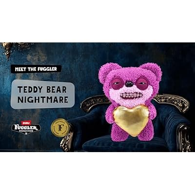 Fuggler Gold Fuggs by ZURU Funny Ugly Monster, Plush, Collectible, Toy (Teddy Bear Nightmare - Heart)