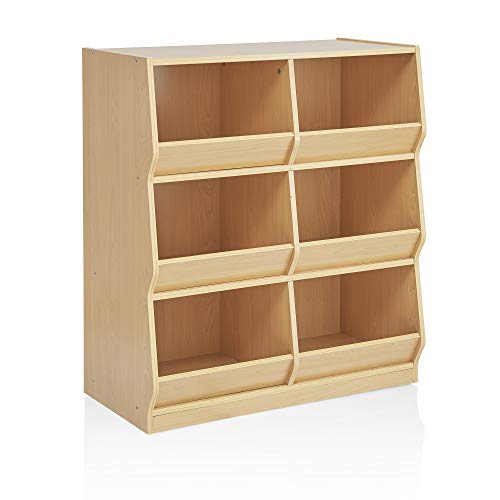Guidecraft Children’s Toy Bin Cubby Organizer – Wooden Storage Shelving Furniture Unit