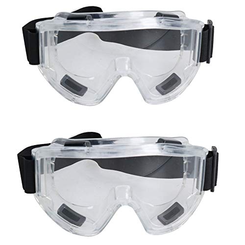 Premium Safety Goggles Glasses Eye Protection Sealed Design Flexible Frame 2pk