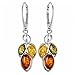 Sterling Silver and Baltic Multicolored Amber Earrings"April"