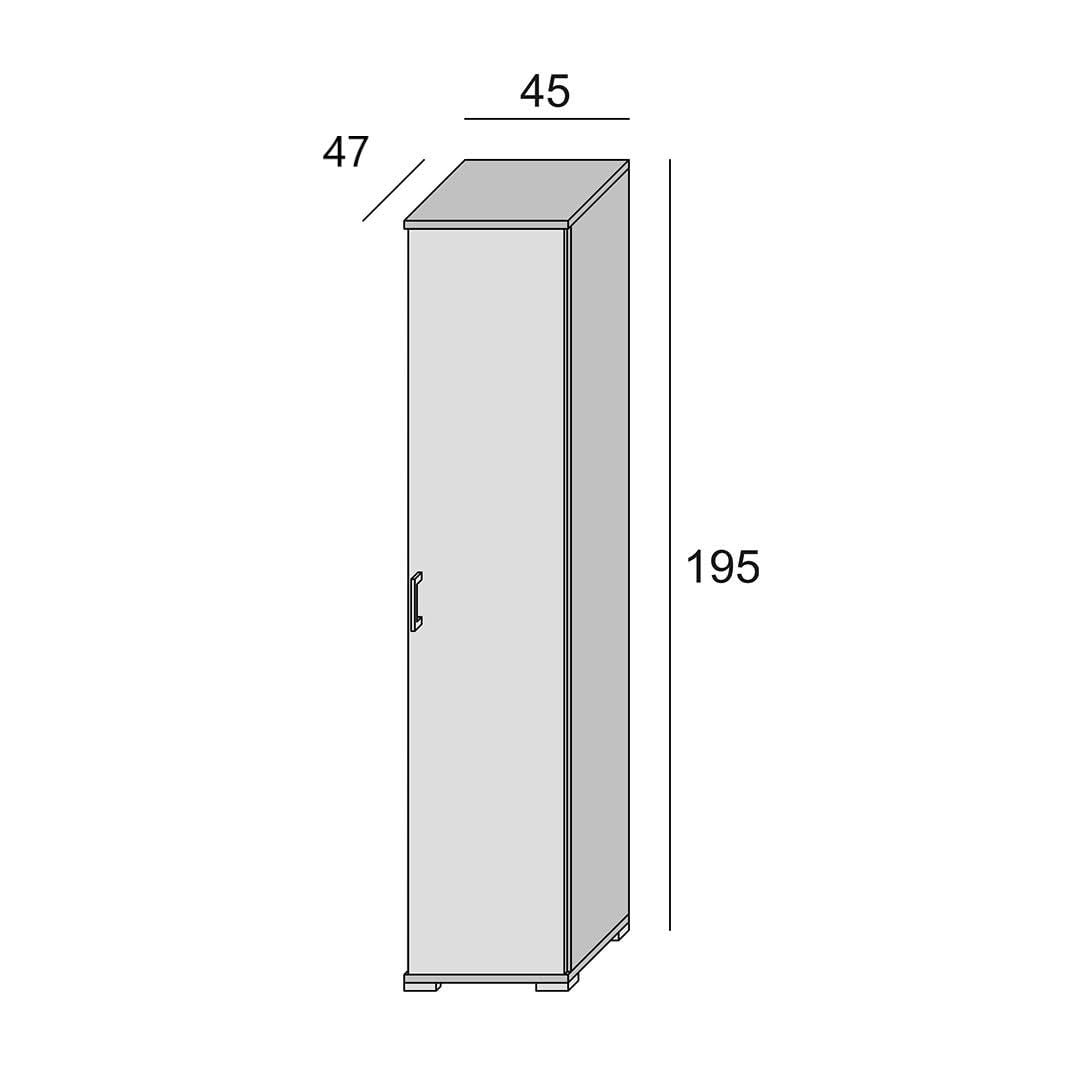 Kiamami Valentina - Colonna multiuso per bagno bianco con anta rovere 45cm