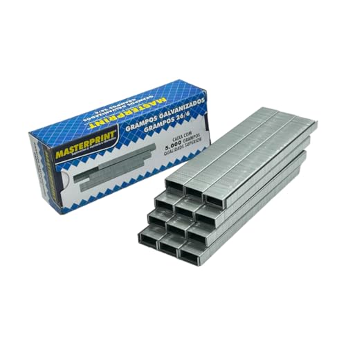 Kit 10 Grampos Para Grampeadores Galvanizados 26/6 5000 Unidades