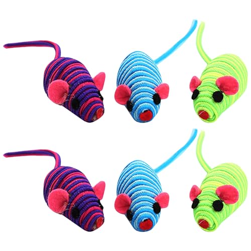 Alipis Souris Jouets en Corde Élastique Évite Griffures Meubles et Sols Lot de 6 Amusant et Sûr pour Le Couleurs Variées Couleur Aléatoire pour Chaton et Chat