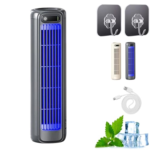 Festberg Cooling Ace Klimaanlage Briza Ac klimaanlage Portable Air Conditioner Cooling Fan Bladeless Turmventilator mit 3 Geschwindigkeiten für Schlafzimmer Küche & Büro (Grau)